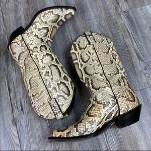 Snakeskin Leather Cowboy Western Boots